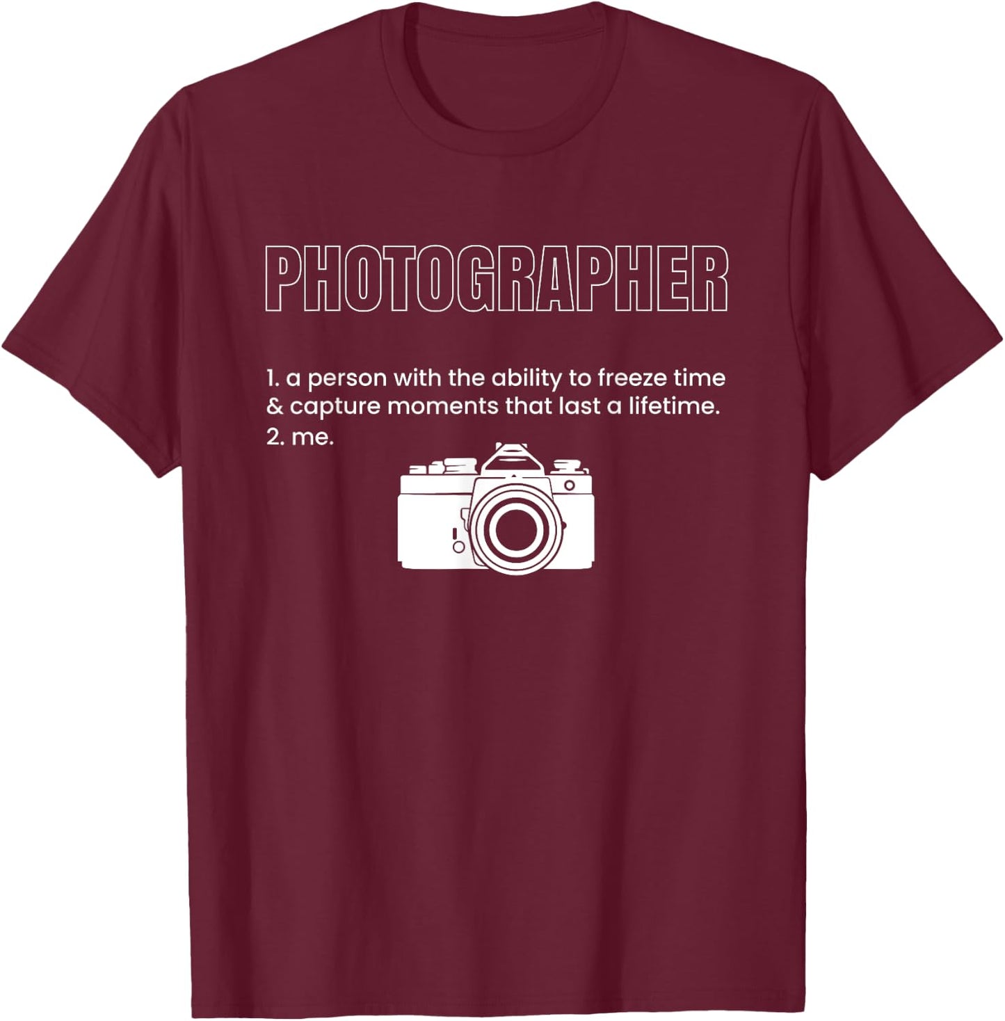 Photographer Definition T-Shirt - T-Shirt | Maroon