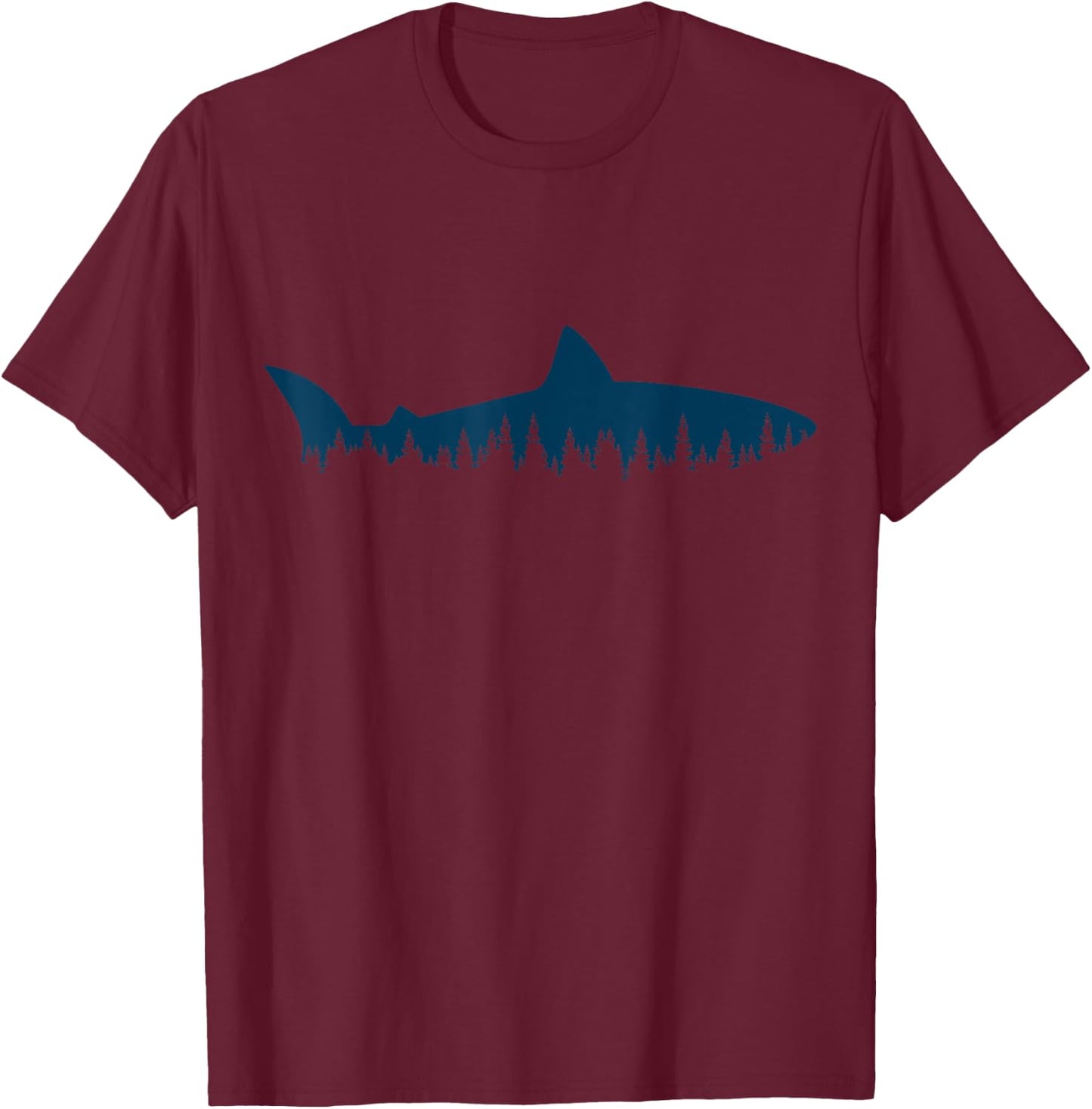 Shark Shirt Men GREAT WHITE SHARK Funny Scuba Diver T-Shirt - T-Shirt | Maroon