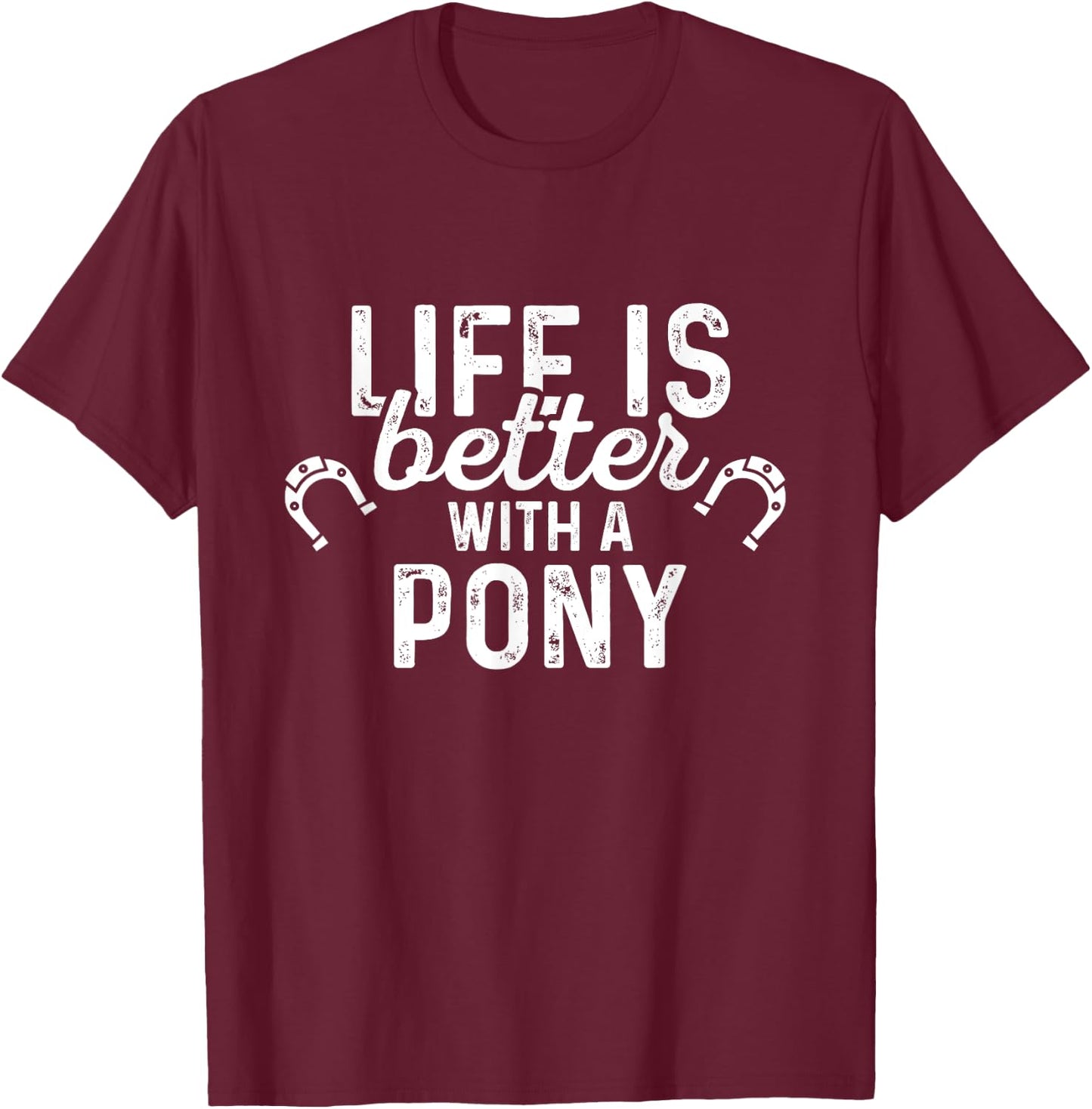 Pony Life Mini Horses Miniature Horse Lovers T-Shirt - T-Shirt | Maroon