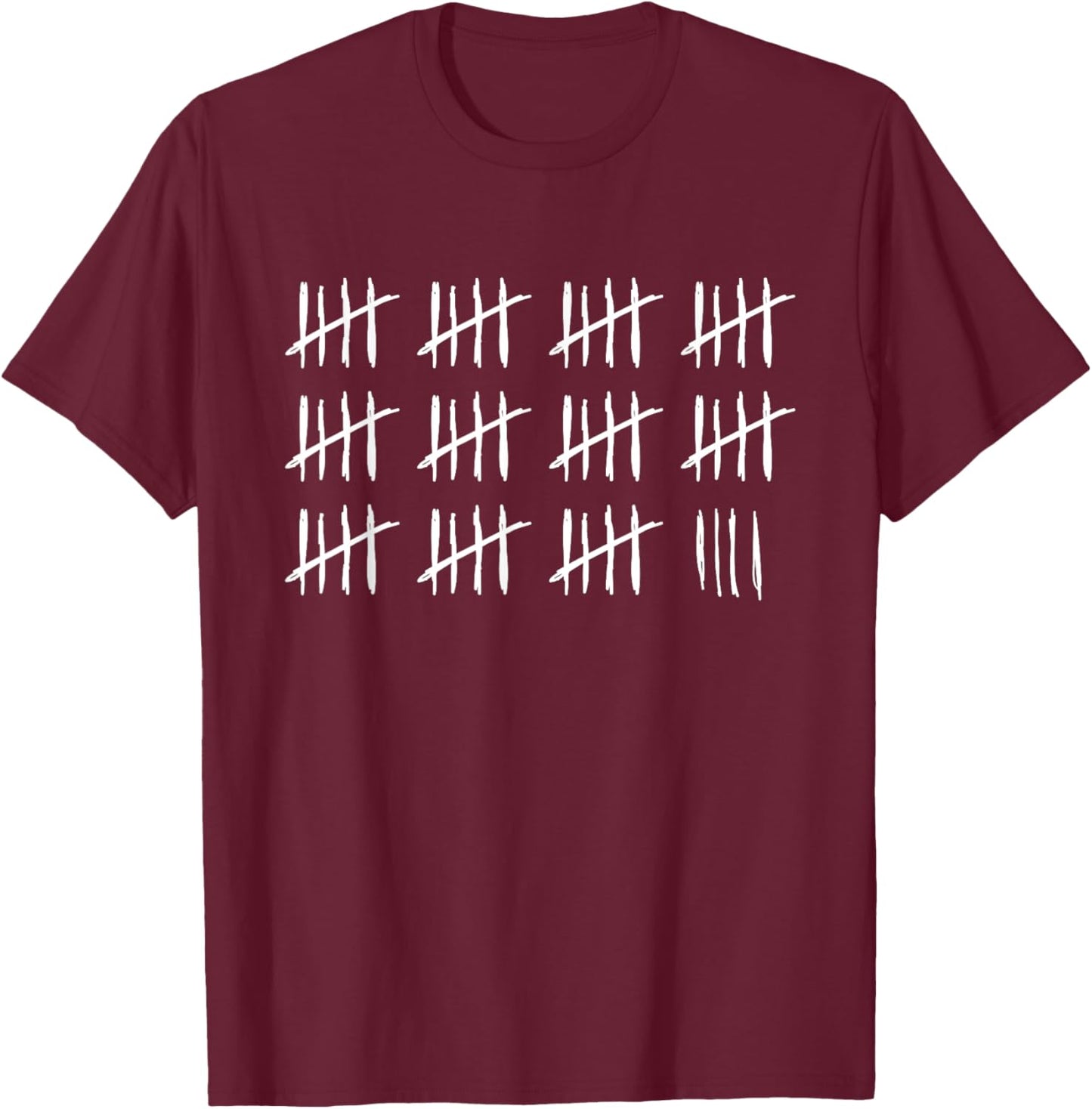 59 Years Done 59th Birthday Old Funny Tally Marks Counting T-Shirt - T-Shirt | Maroon
