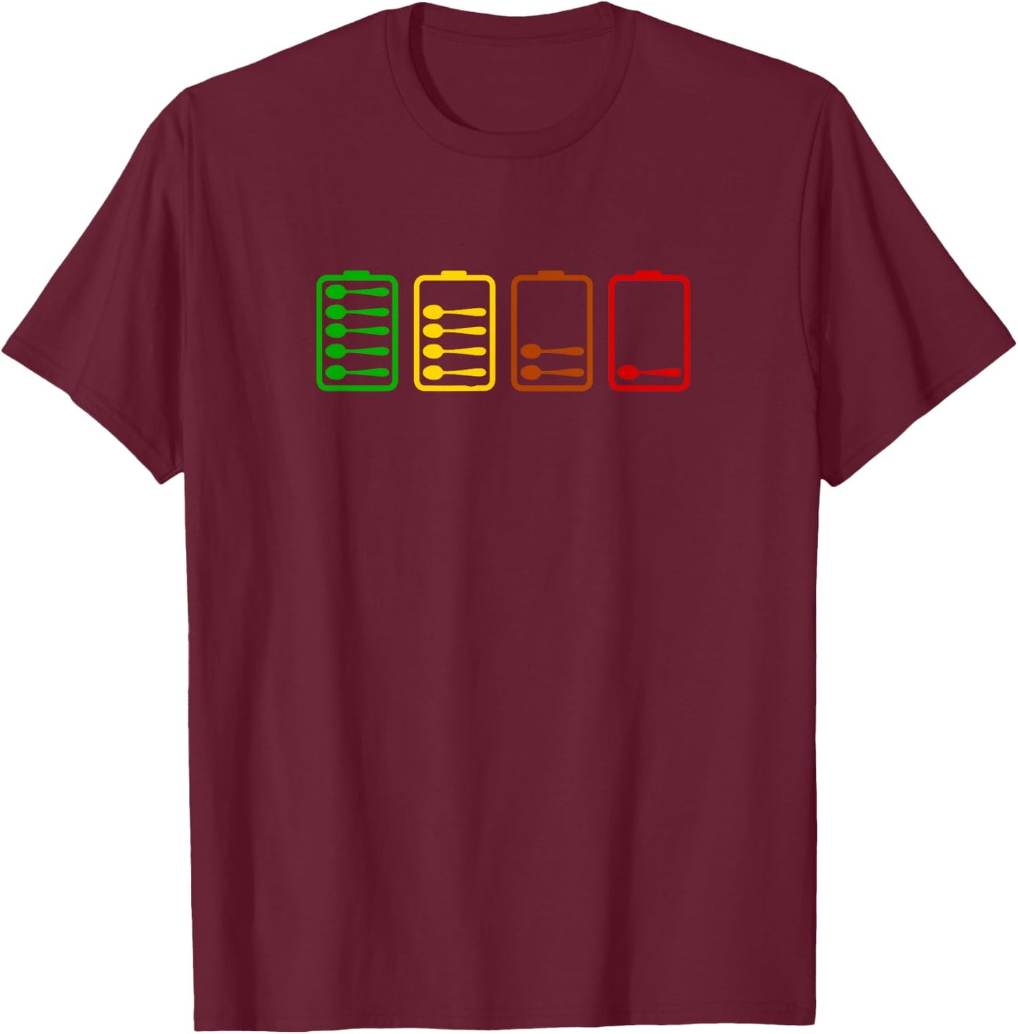 Low Spoon Charge Levels Spoonie T-Shirt - T-Shirt | Maroon