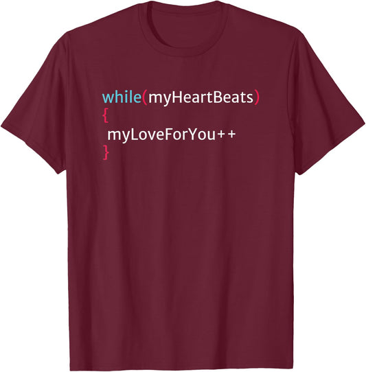 Valentines Gift Programmer, Computer science, coder, IT T-Shirt - T-Shirt | Maroon