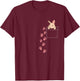Easter Cute Bunny in Shirt Pocket Rabbit Footprints T-Shirt - T-Shirt | Maroon