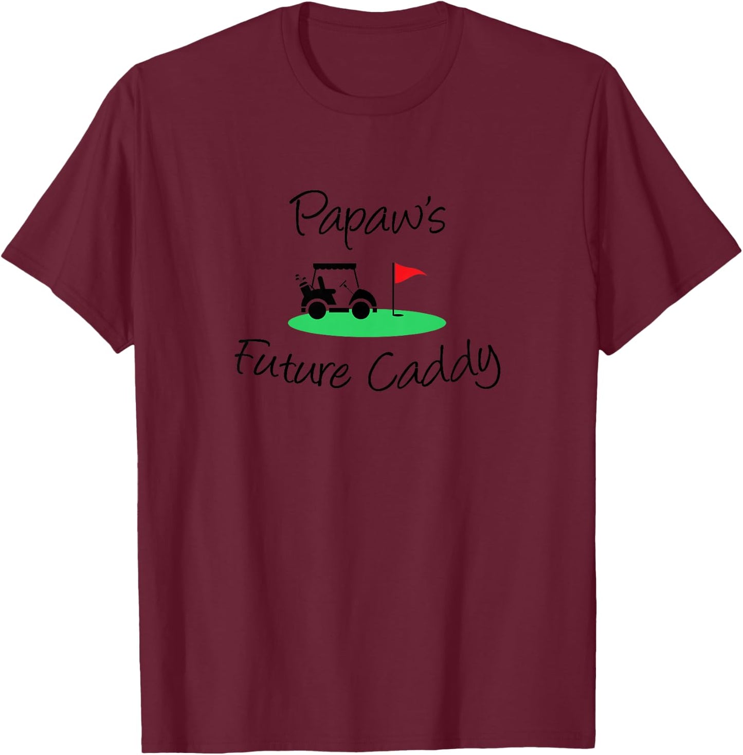 Kids Papaw's Future Caddy Cute Grandchild Golf T-Shirt - T-Shirt | Maroon