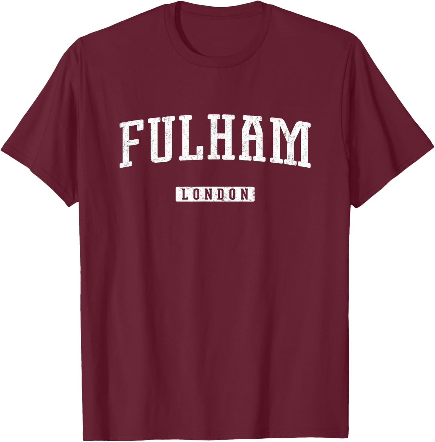 Fulham Apparel Co Adult Vintage Sports , Black, Small, Short Sleeve T-Shirt - T-Shirt | Maroon