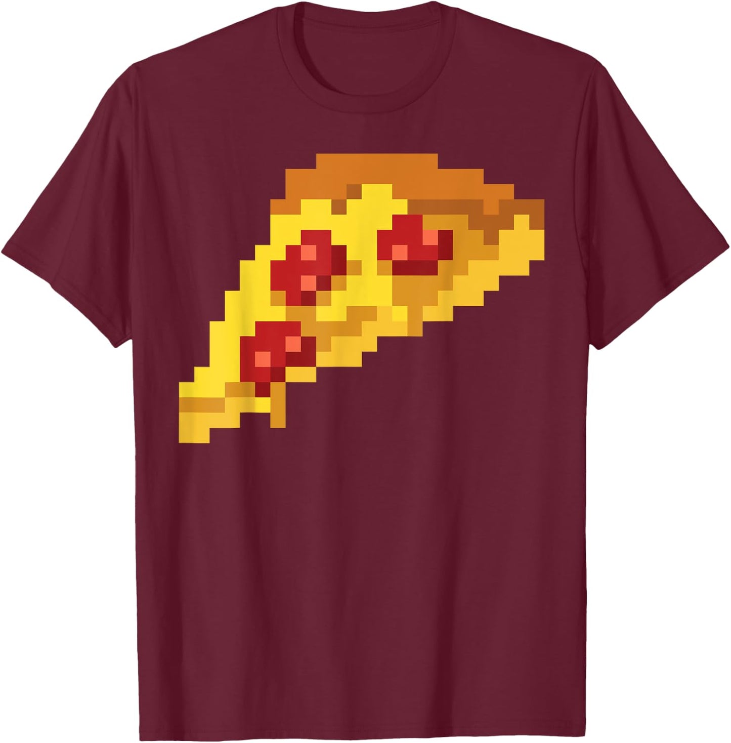 Pixel Pizza 80s Video Game Retro 8-bit Halloween Costume T-Shirt - T-Shirt | Maroon