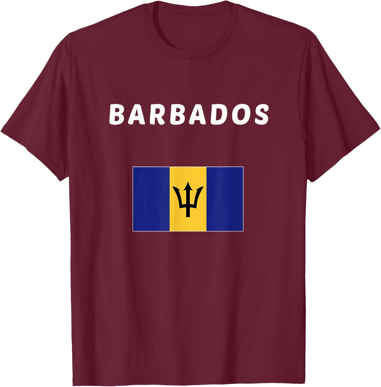 Barbados Flag souvenir Gift T-Shirt - T-Shirt | Maroon