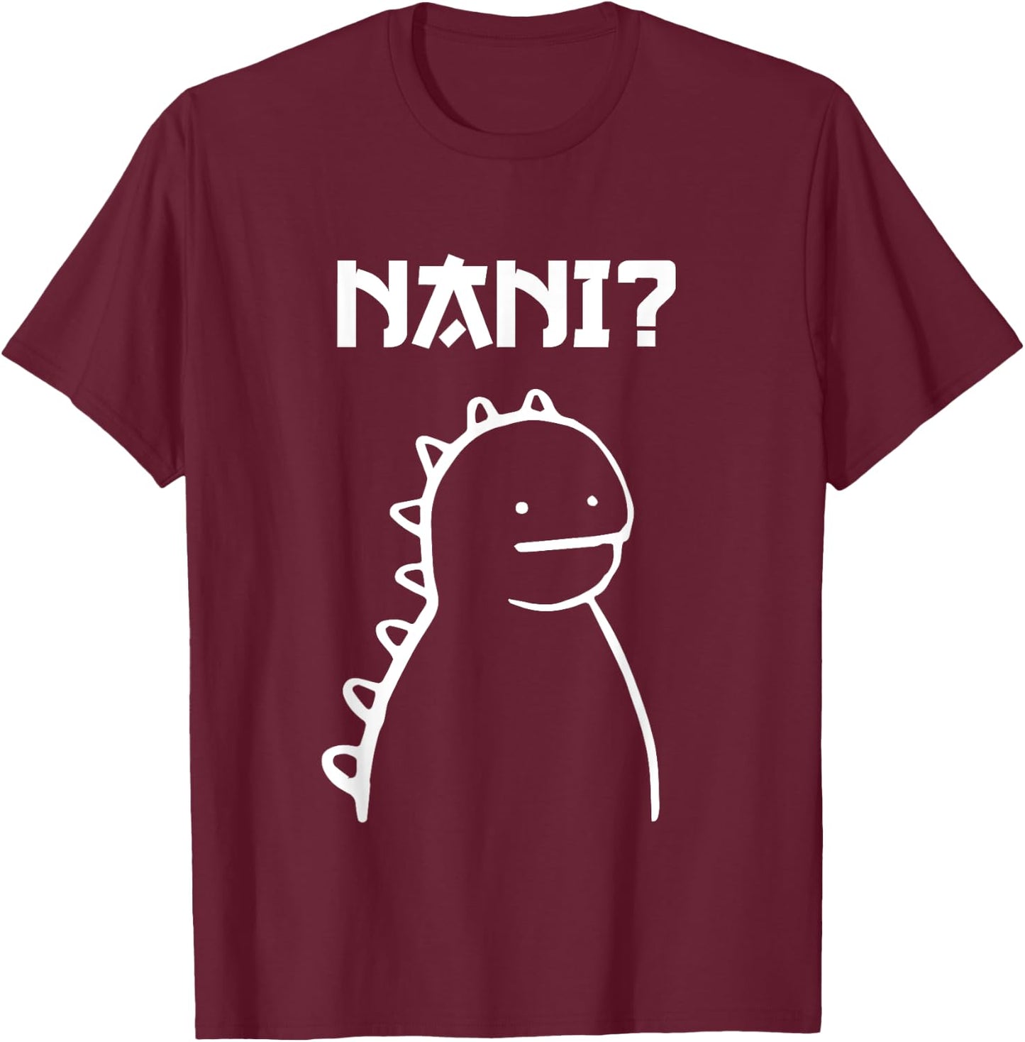 Japanese Dinosaur T-Rex Nani Otaku Manga Fan Anime Shounen T-Shirt - T-Shirt | Maroon