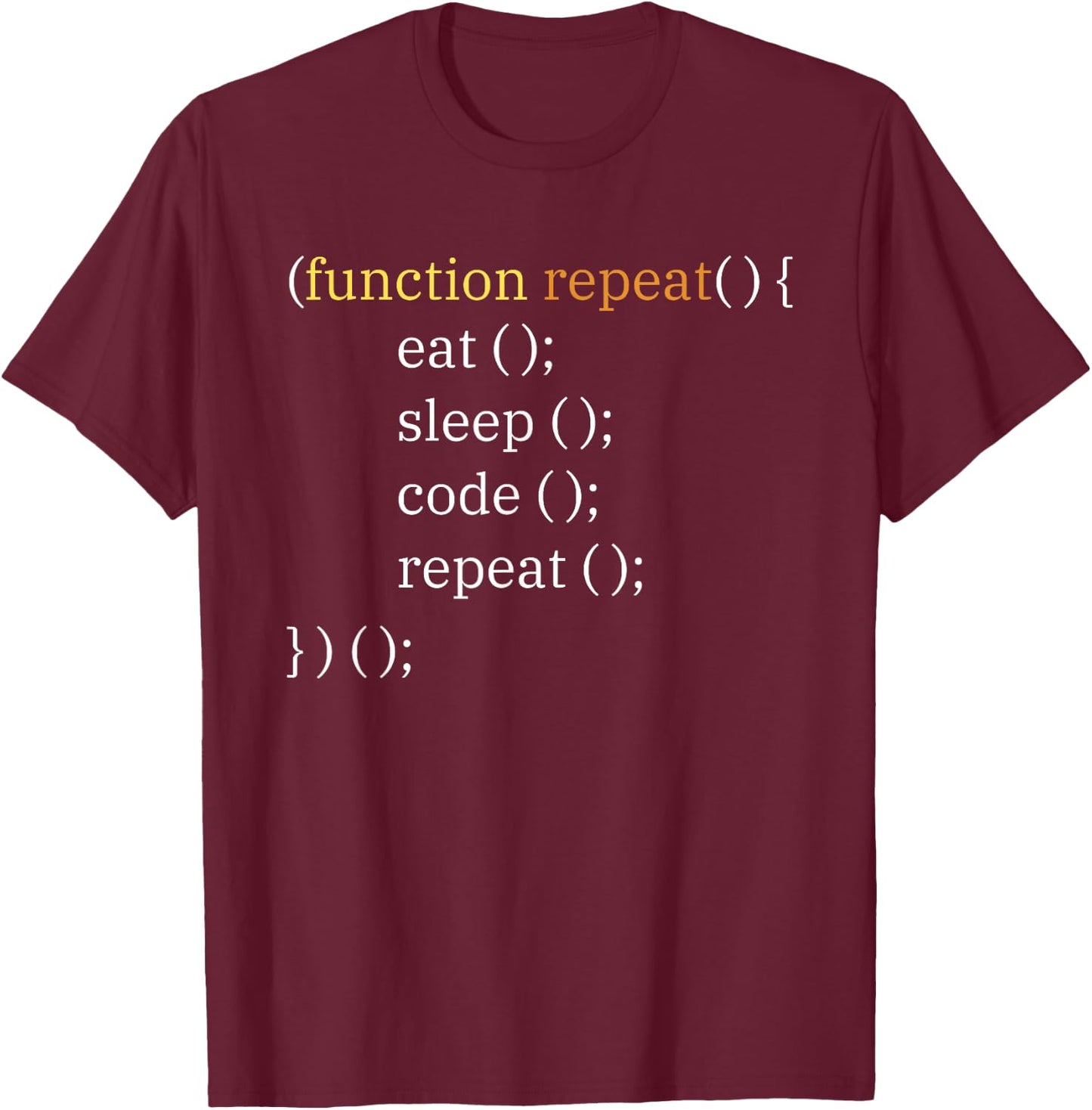 Eat Sleep Code - Funny Computer Science Programmer & Coding T-Shirt - T-Shirt | Maroon