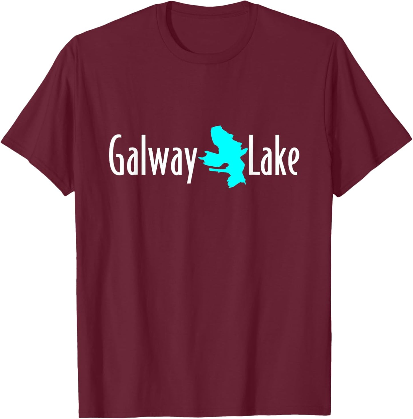 Minimalist Galway Lake - New York T-Shirt - T-Shirt | Maroon