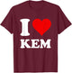 Red Heart I Love Kem T-Shirt - T-Shirt | Maroon