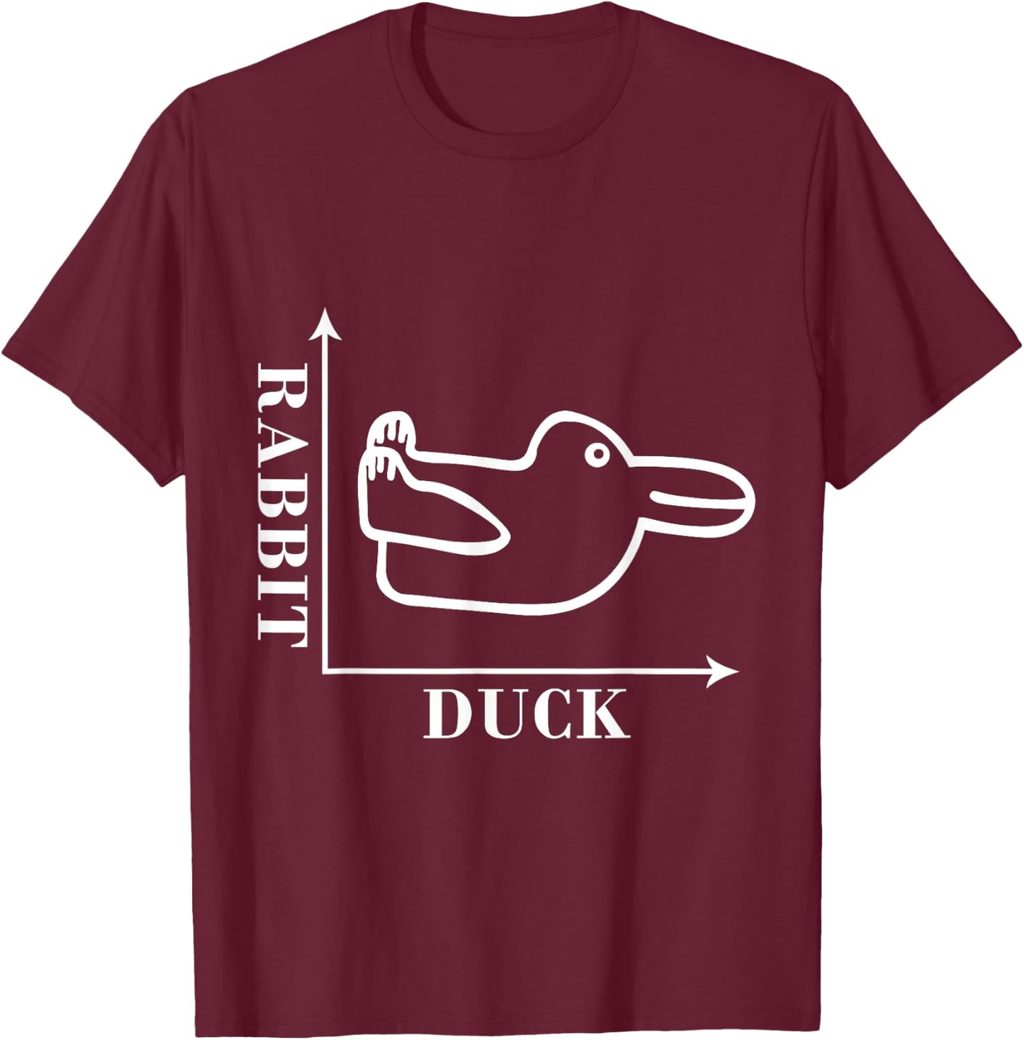 Philosophy Wittgenstein Rabbit Duck Illusion T-Shirt - T-Shirt | Maroon
