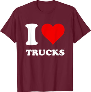 I Love Trucks T-Shirt - T-Shirt | Maroon