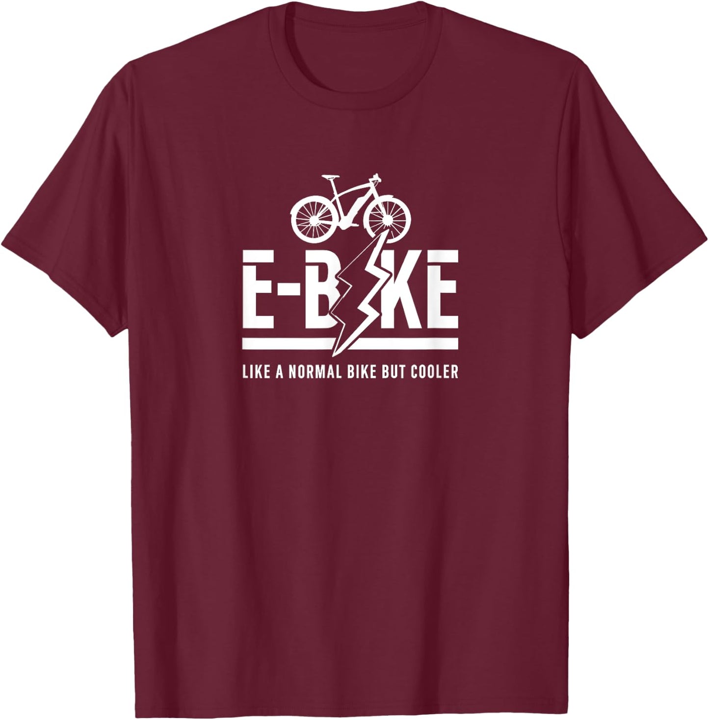 E-Bike Rider Bicycle Electric Cyclist T-Shirt - T-Shirt | Maroon