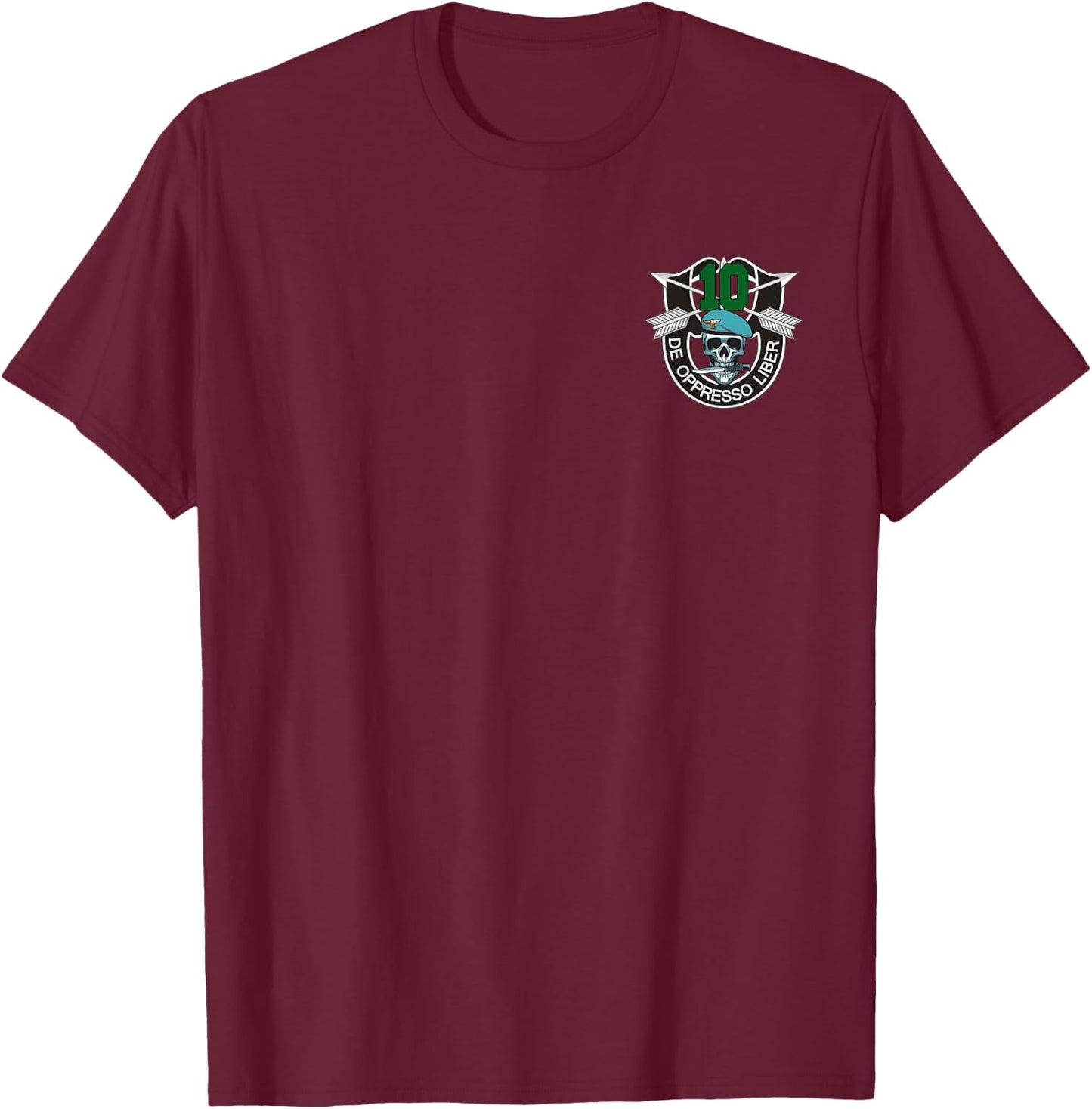 10th Special Forces Group 10th SFG Shirt - De Oppresso Liber T-Shirt - T-Shirt | Maroon