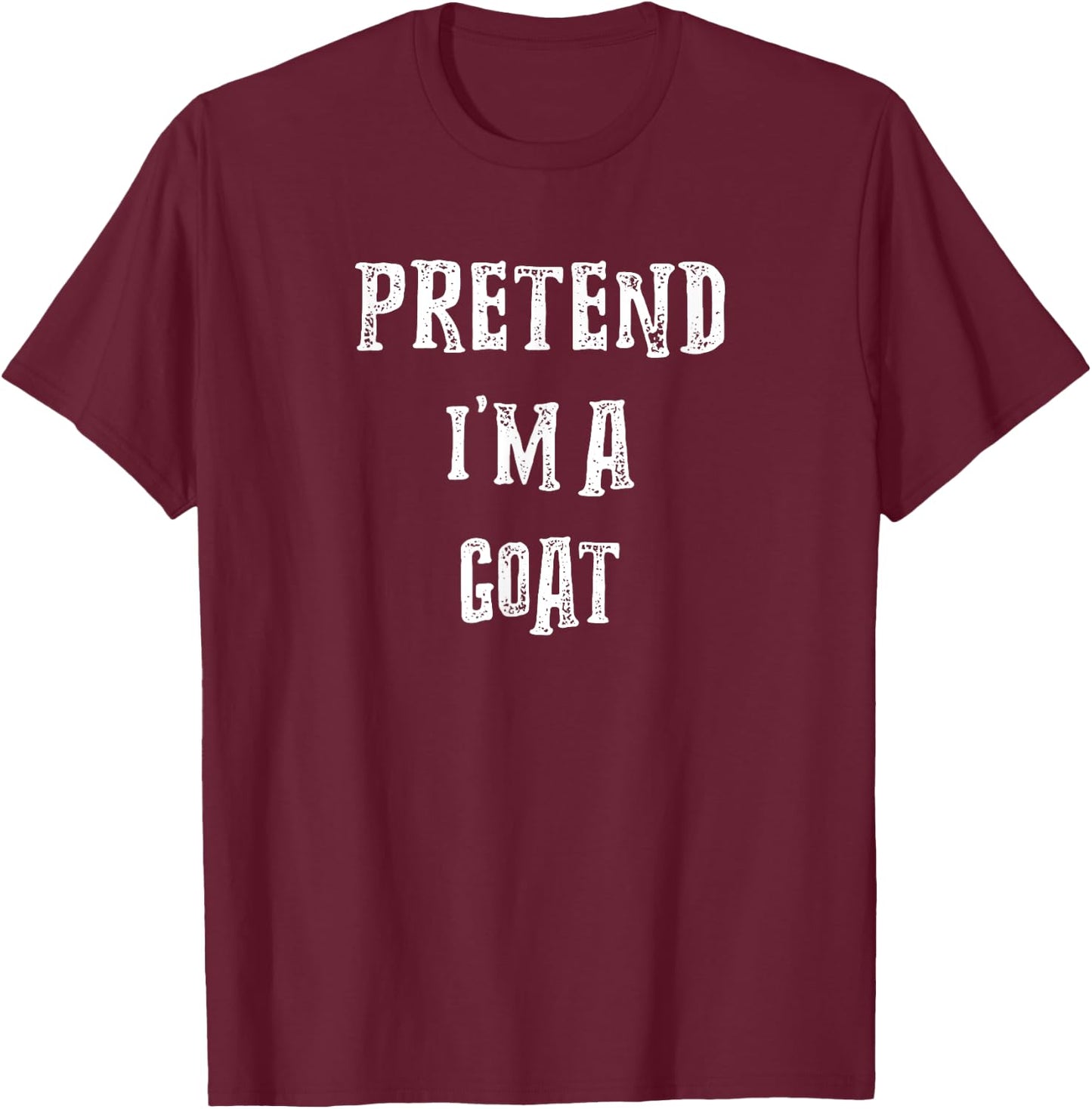 Pretend I'm A Goat Halloween Costume Couples Matching T-Shirt - T-Shirt | Maroon