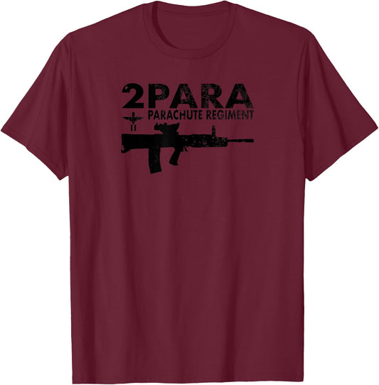 2 Para - Parachute Regiment (distressed) T-Shirt - T-Shirt | Maroon