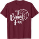 Number One 1 Biggest Fan Shirt Volleyball Mom Volleyball Dad T-Shirt - T-Shirt | Maroon