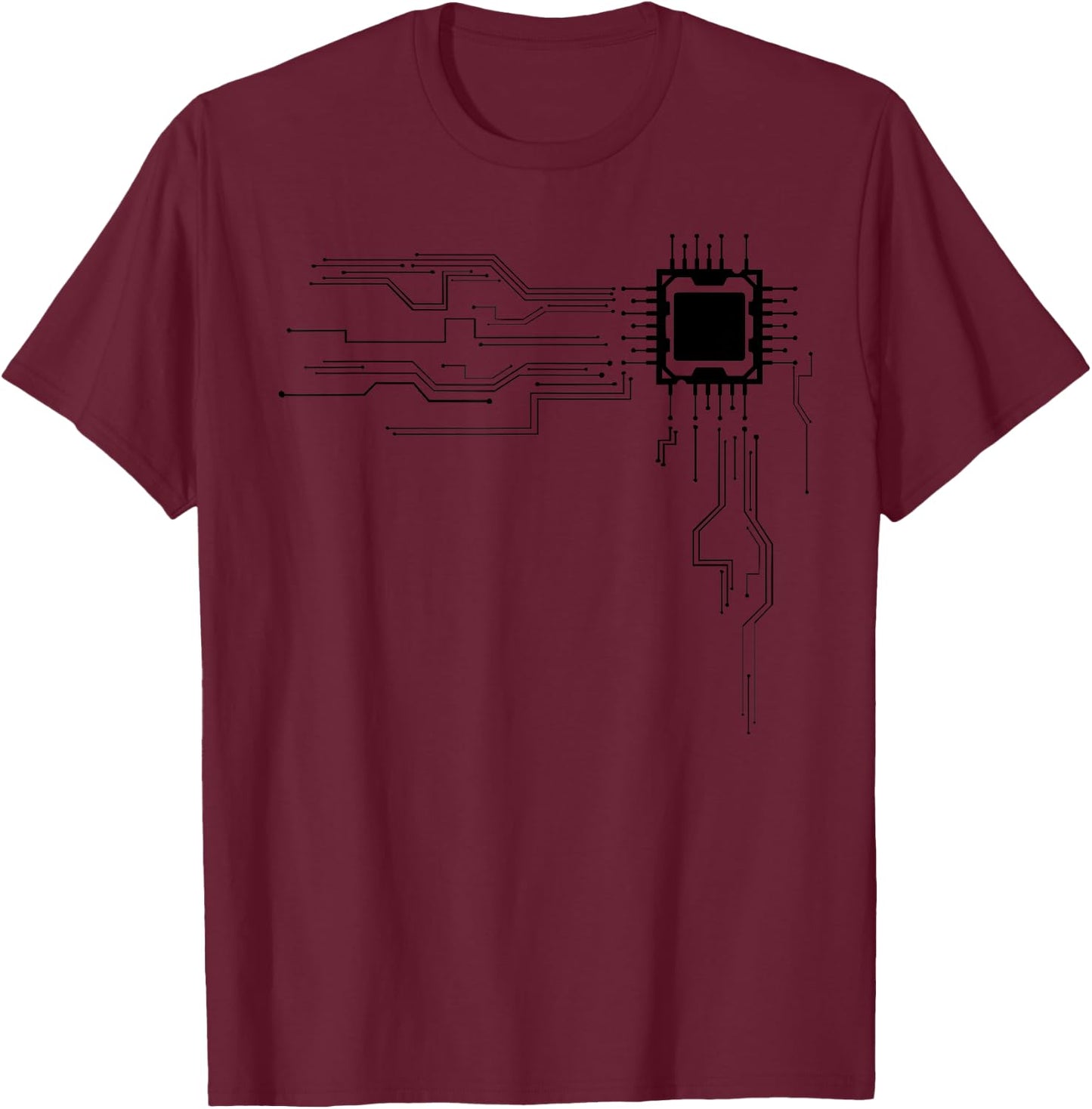 Funny Computer Geek Nerd Gift Cool Computer Core Circuit T-Shirt - T-Shirt | Maroon