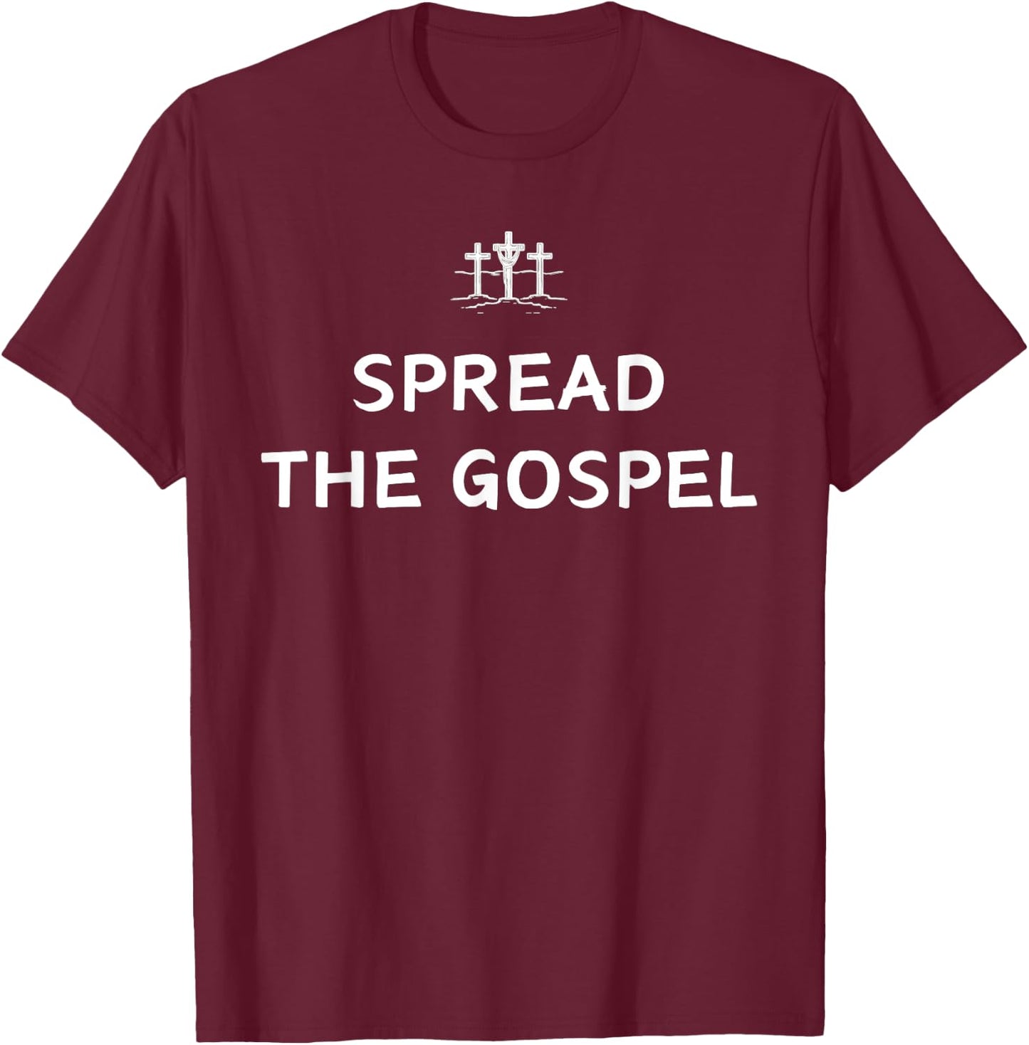 Spread The Gospel Jesus Is King Christian Cross T-Shirt - T-Shirt | Maroon