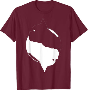 Yin Yang French Bulldog Funny Frenchie Symbol Meditation T-Shirt - T-Shirt | Maroon