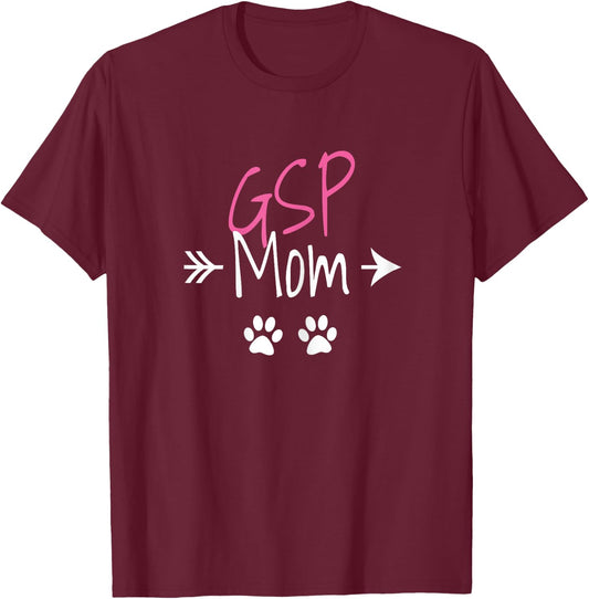 GSP Mom Funny German Shorthaired Pointer Dog Mom T-Shirt - T-Shirt | Maroon