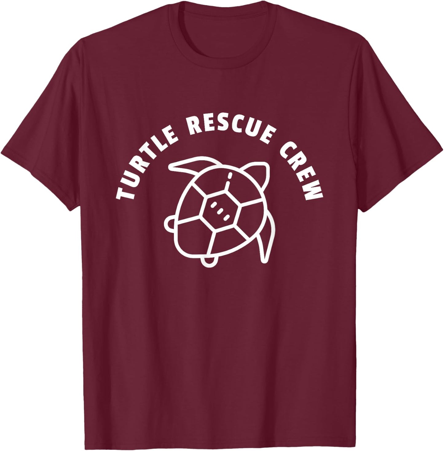 Turtle Rescue Crew Quote - Sea Turtle Graphic T-Shirt - T-Shirt | Maroon