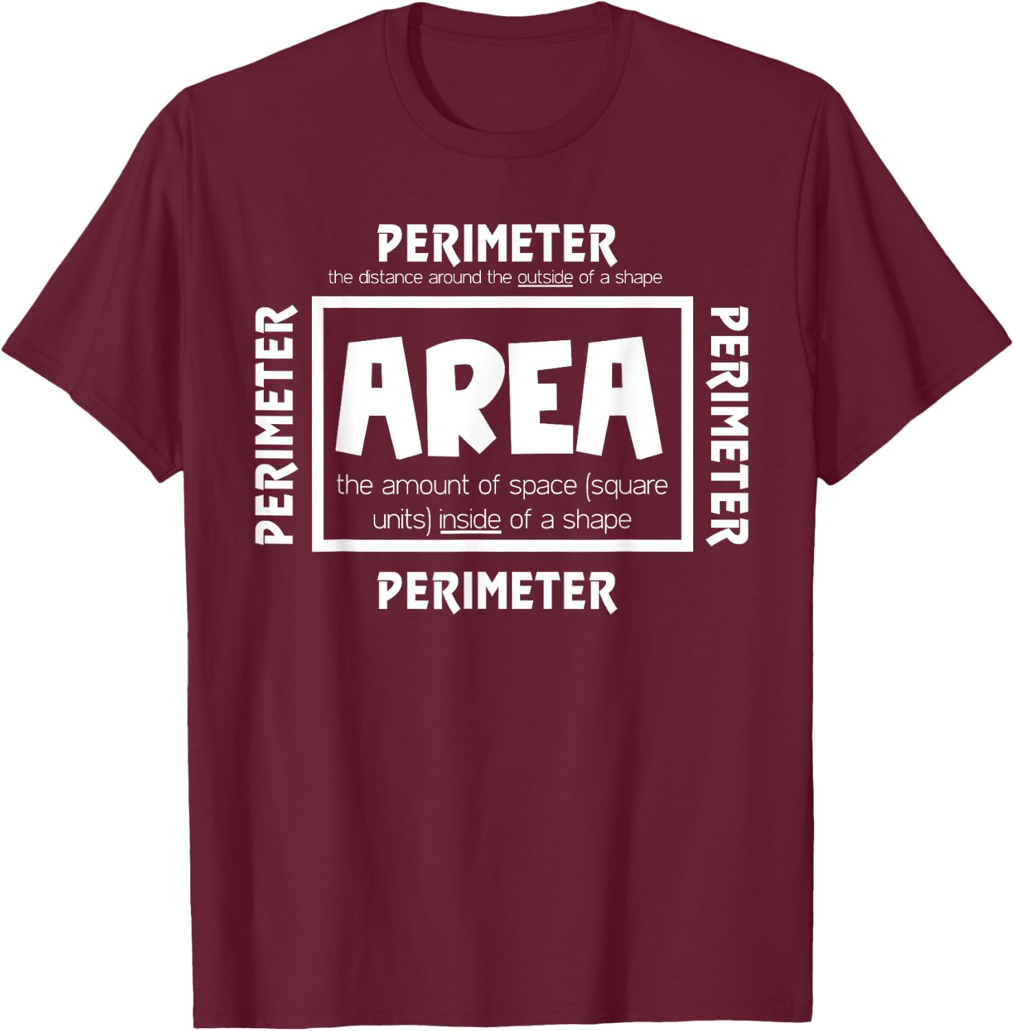 Area Perimeter T-Shirt - T-Shirt | Maroon