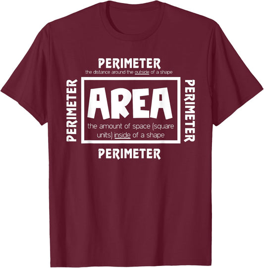 Area Perimeter T-Shirt - T-Shirt | Maroon