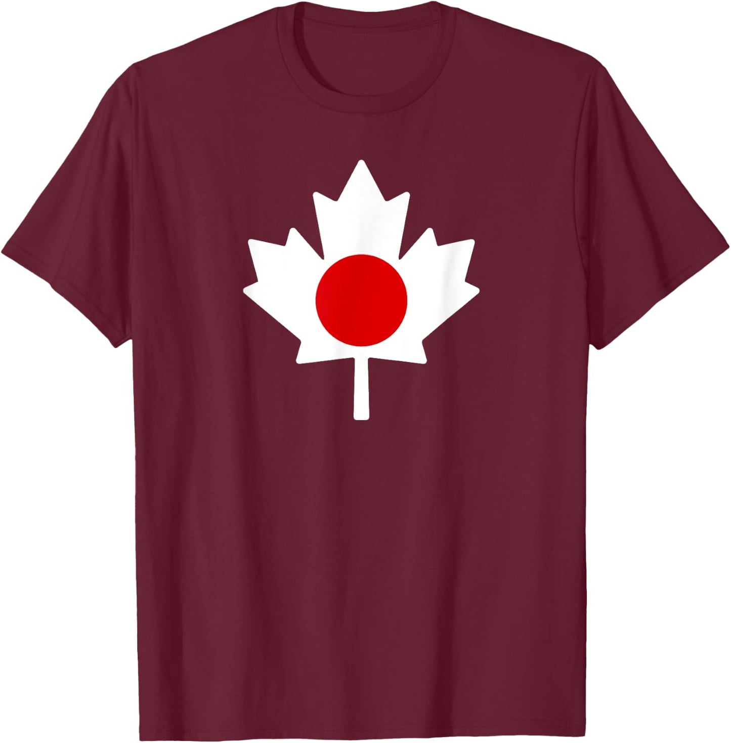Half Canadian Japanese: Canada Japan Maple Leaf Flag Mix T-Shirt - T-Shirt | Maroon