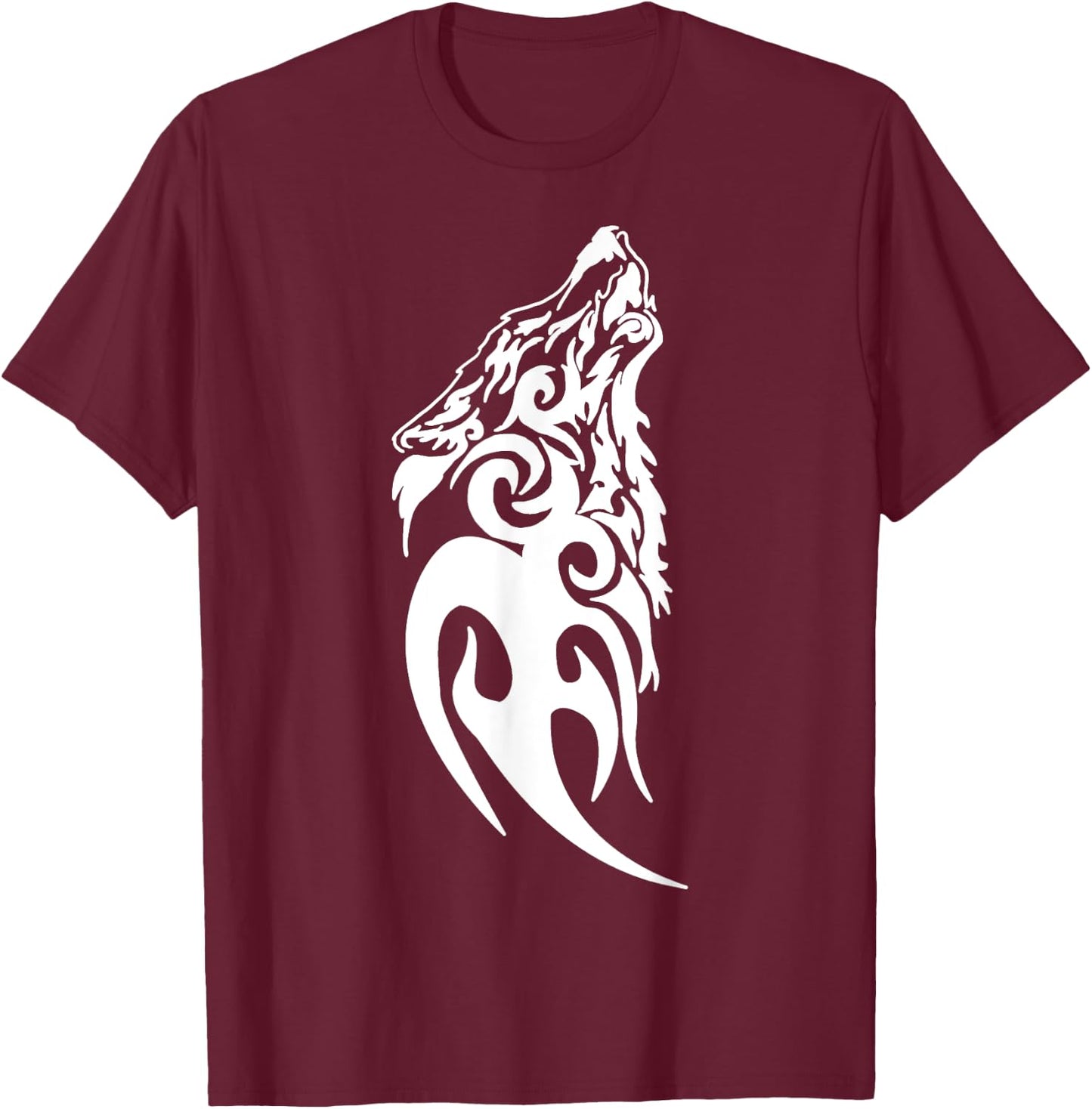 Fenrir Wolf Nordic Symbol Rune Thor Odin Norsemen Viking T-Shirt - T-Shirt | Maroon