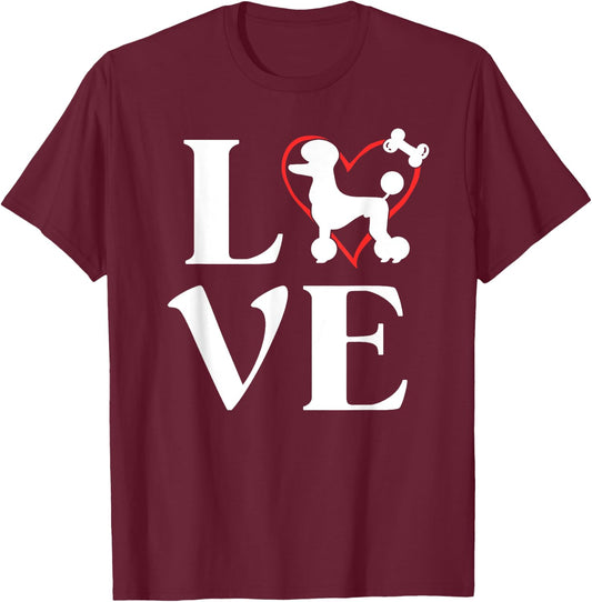 Poodle Gifts Love Dogs Dog Mama T-Shirt - T-Shirt | Maroon