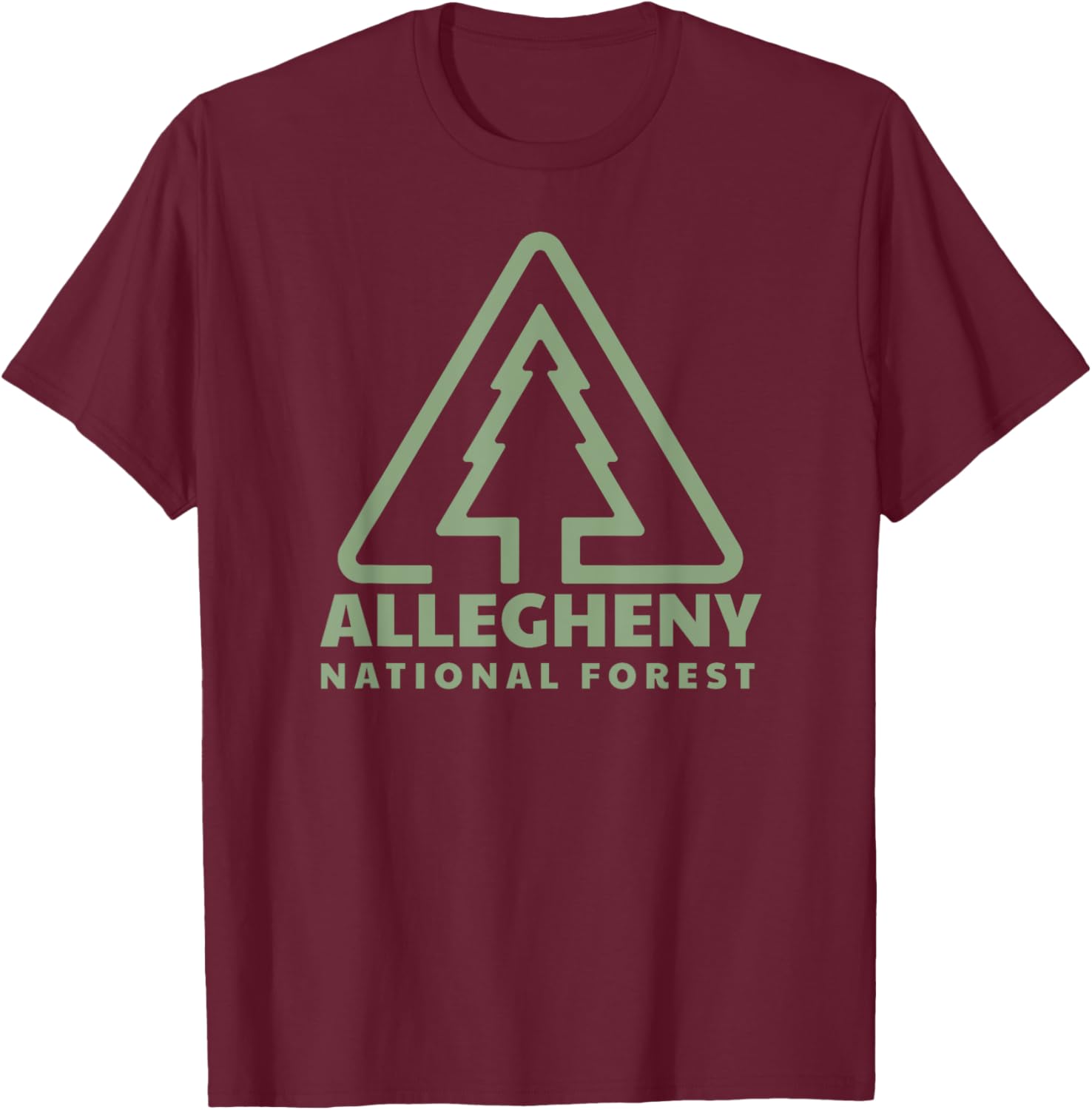 Allegheny National Forest Pennsylvania Trail Head T-Shirt - T-Shirt | Maroon
