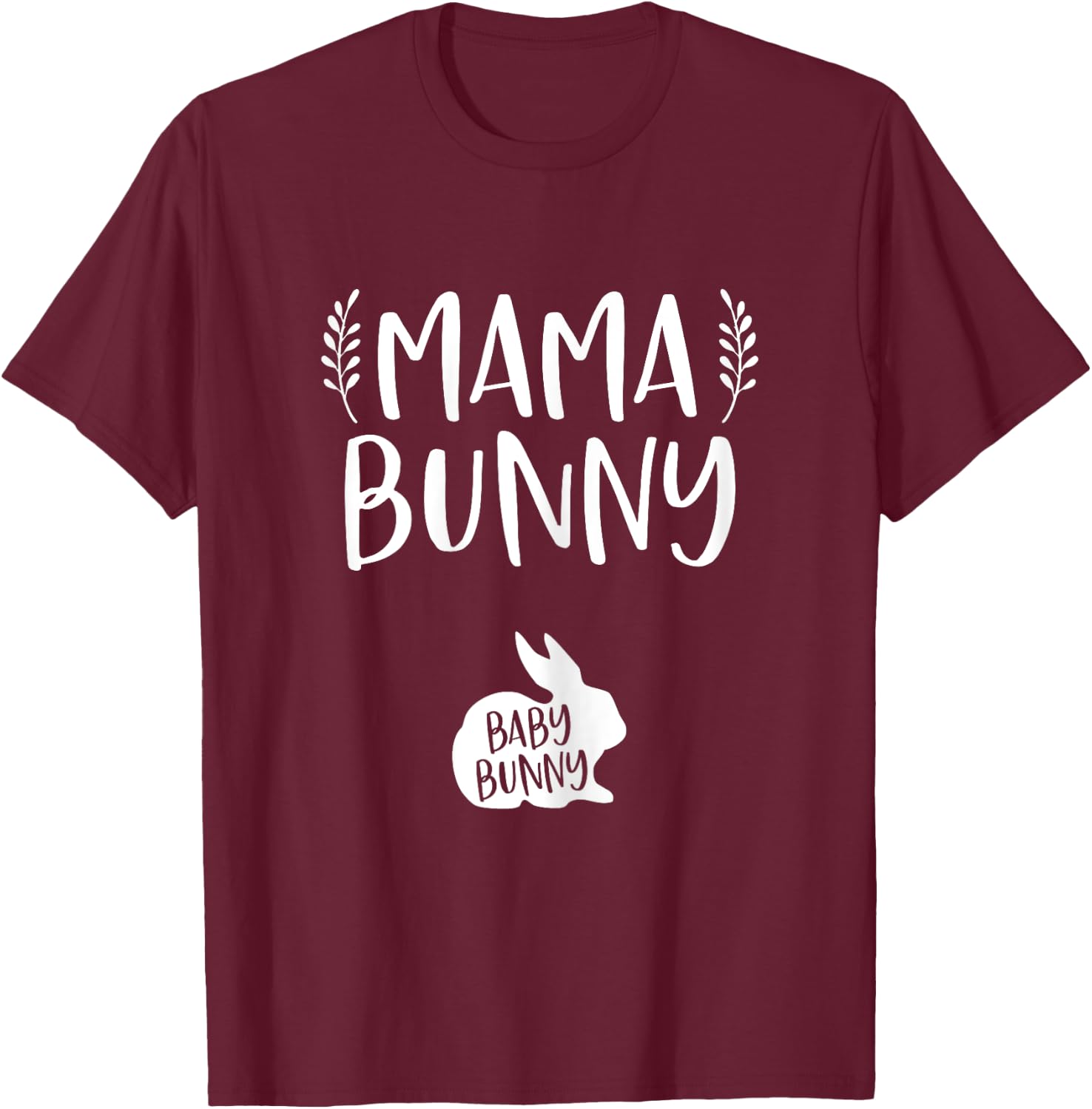 Easter Pregnancy Announcement Shirt Mama Bunny Baby Reveal T-Shirt - T-Shirt | Maroon