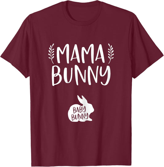 Easter Pregnancy Announcement Shirt Mama Bunny Baby Reveal T-Shirt - T-Shirt | Maroon