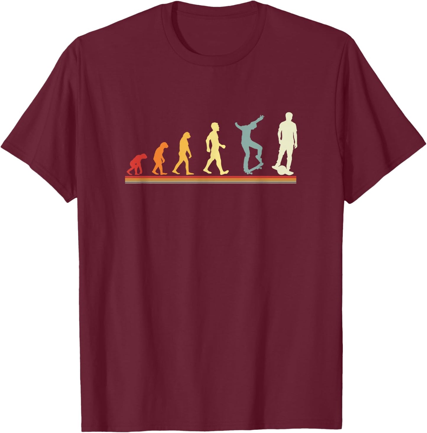 Evolution of One Wheel Electric Float Skateboard Owner Gifts T-Shirt - T-Shirt | Maroon