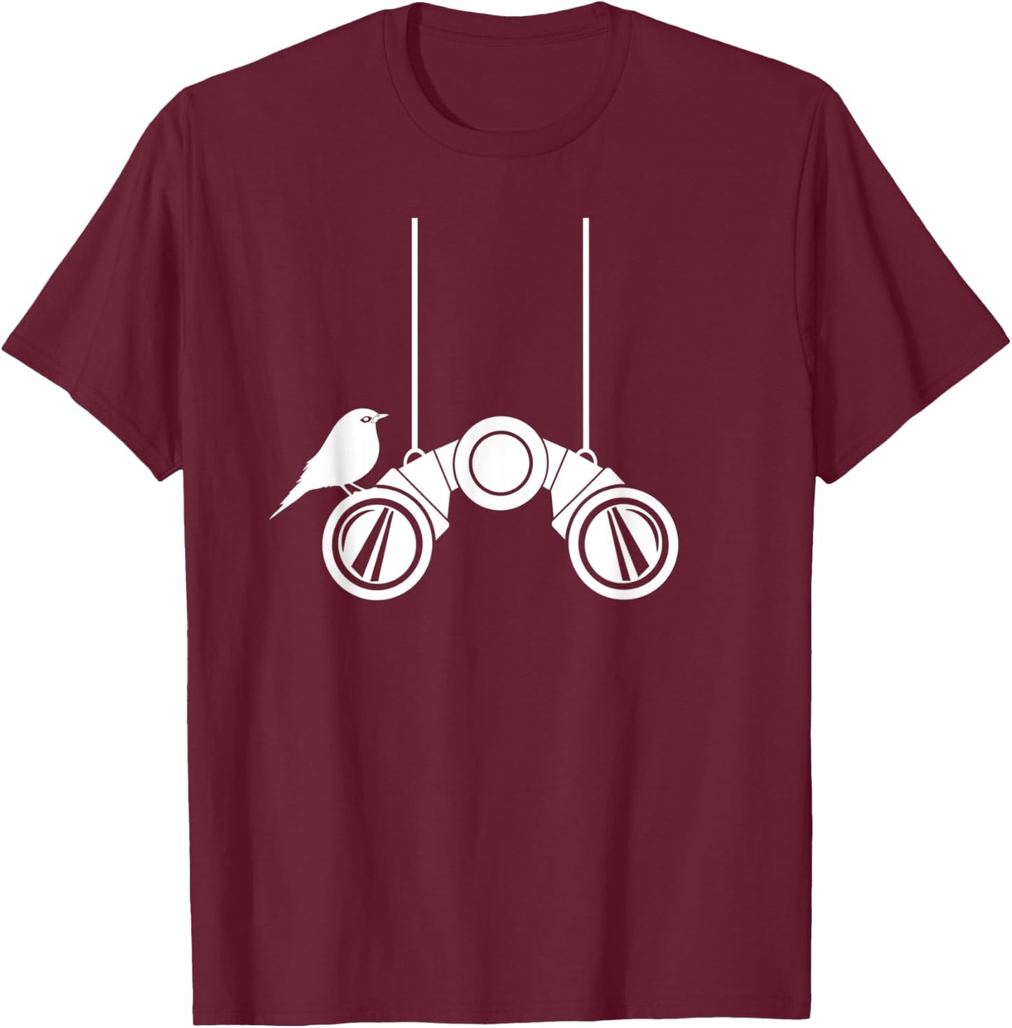Hanging binoculars Birdwatchers costume ideas Bird watching T-Shirt - T-Shirt | Maroon