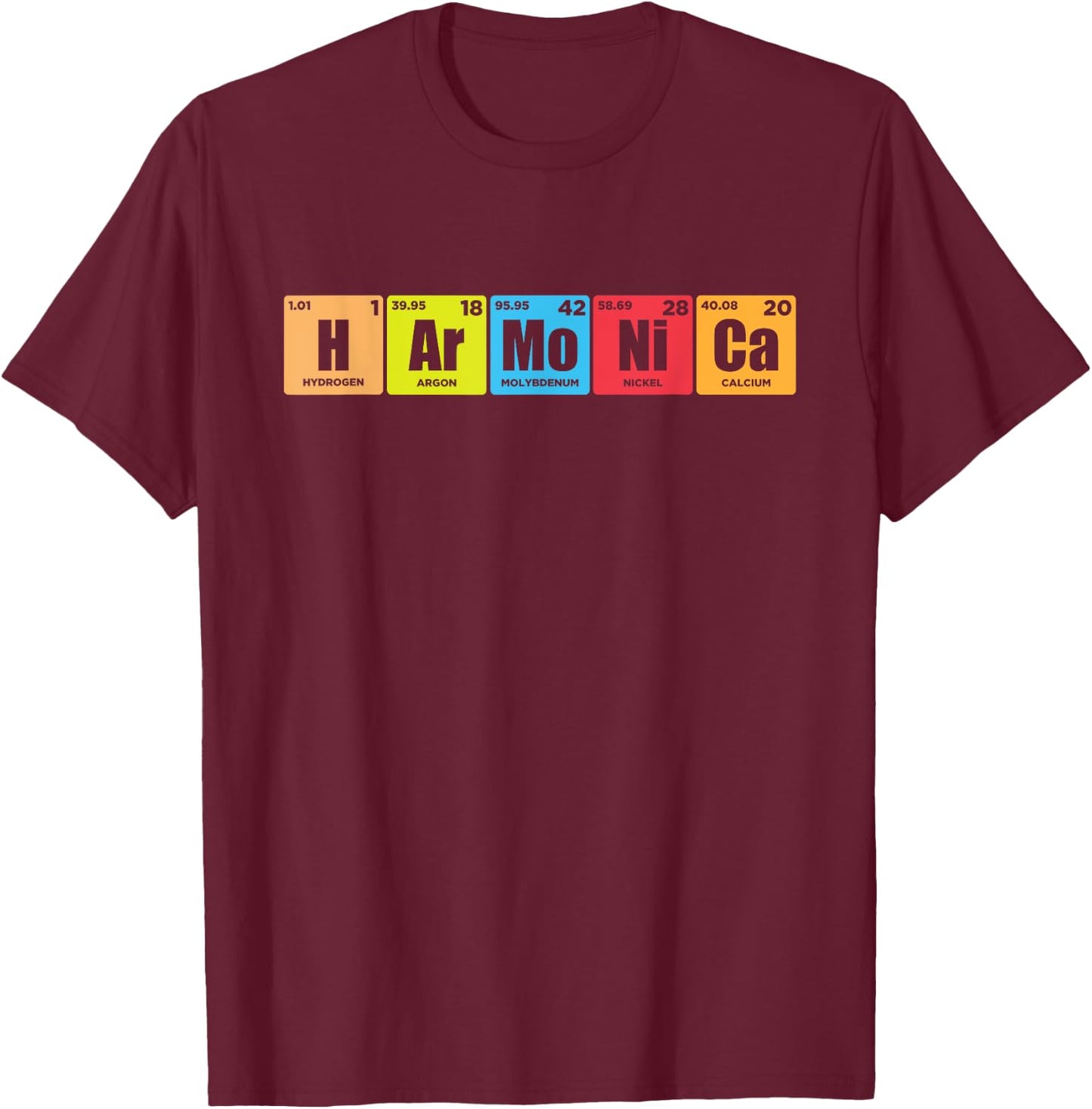 Harmonica Vintage Retro Funny Harmonica Player Gift T-Shirt - T-Shirt | Maroon
