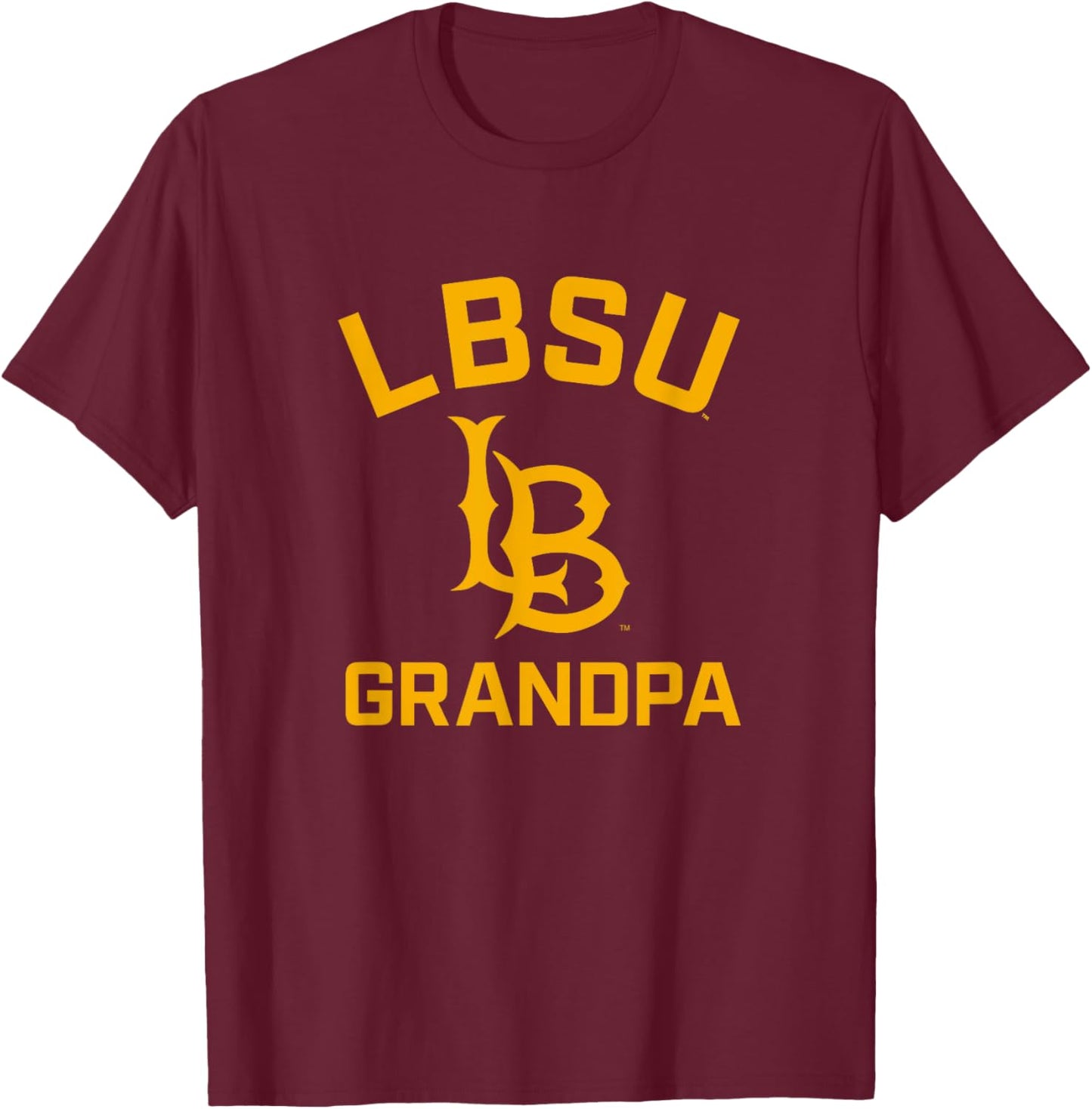 Cal State Long Beach CSULB Arched Grandpa Men Women T-Shirt - T-Shirt | Maroon