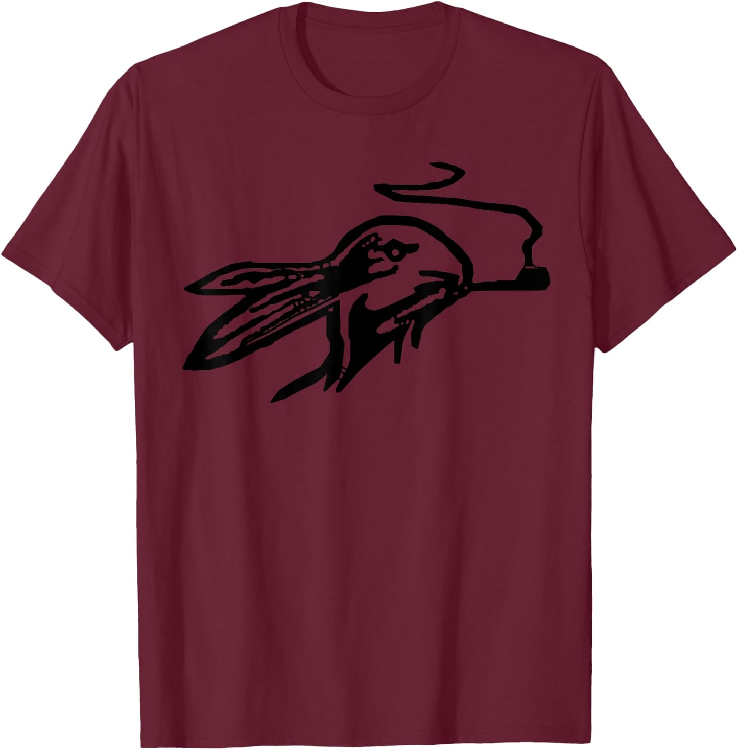 Rabbit Smoking a Pipe T-Shirt - T-Shirt | Maroon