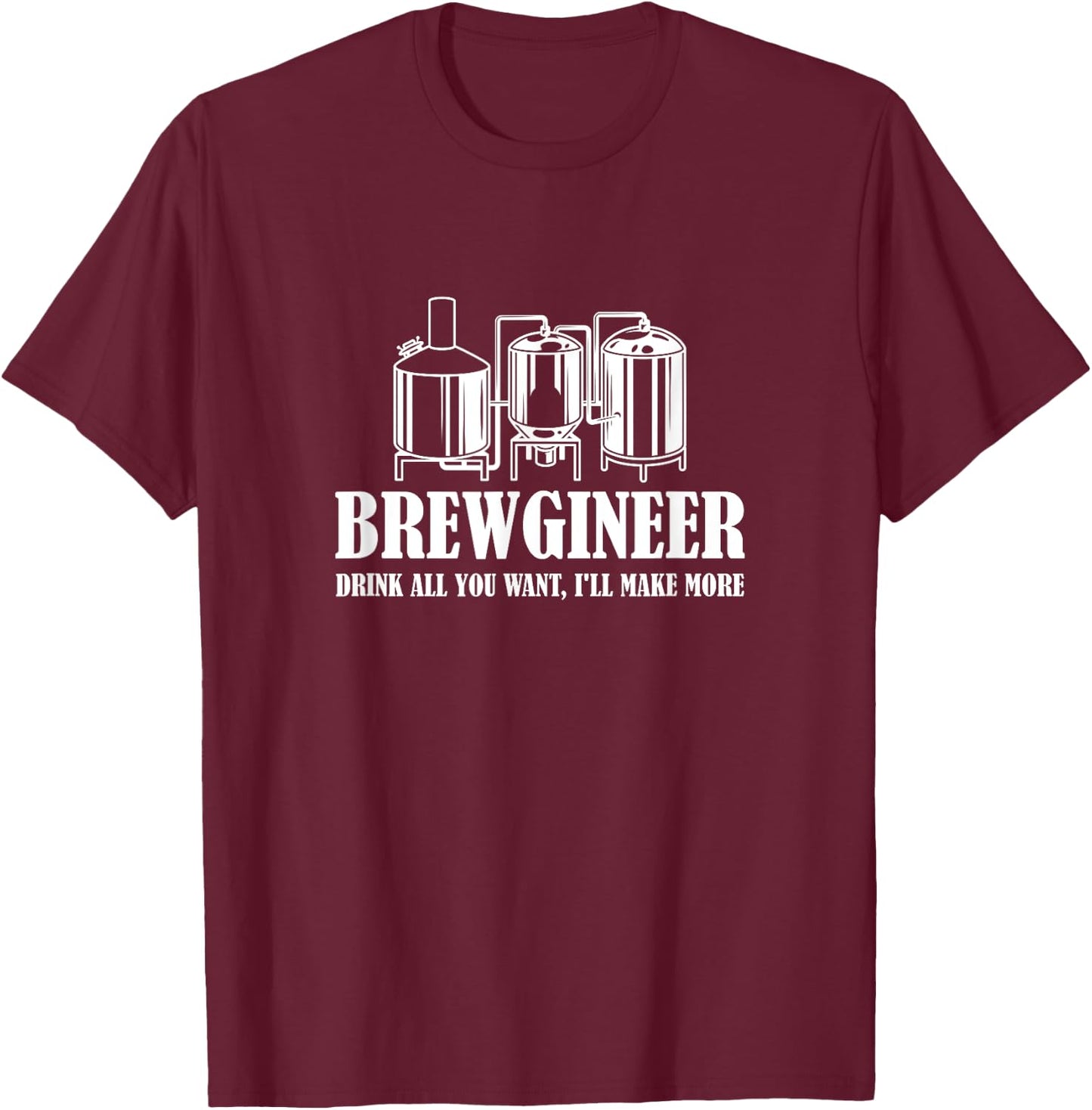 Brewgineer Craft Beer Breewing Engineer T-Shirt - T-Shirt | Maroon