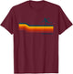 Ultimate Frisbee Retro Color Lines T-Shirt - T-Shirt | Maroon