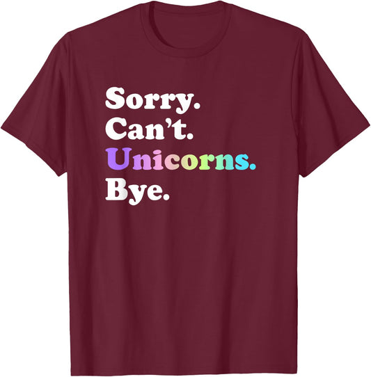 Funny Unicorn Gift Women Boys or Girls T-Shirt - T-Shirt | Maroon