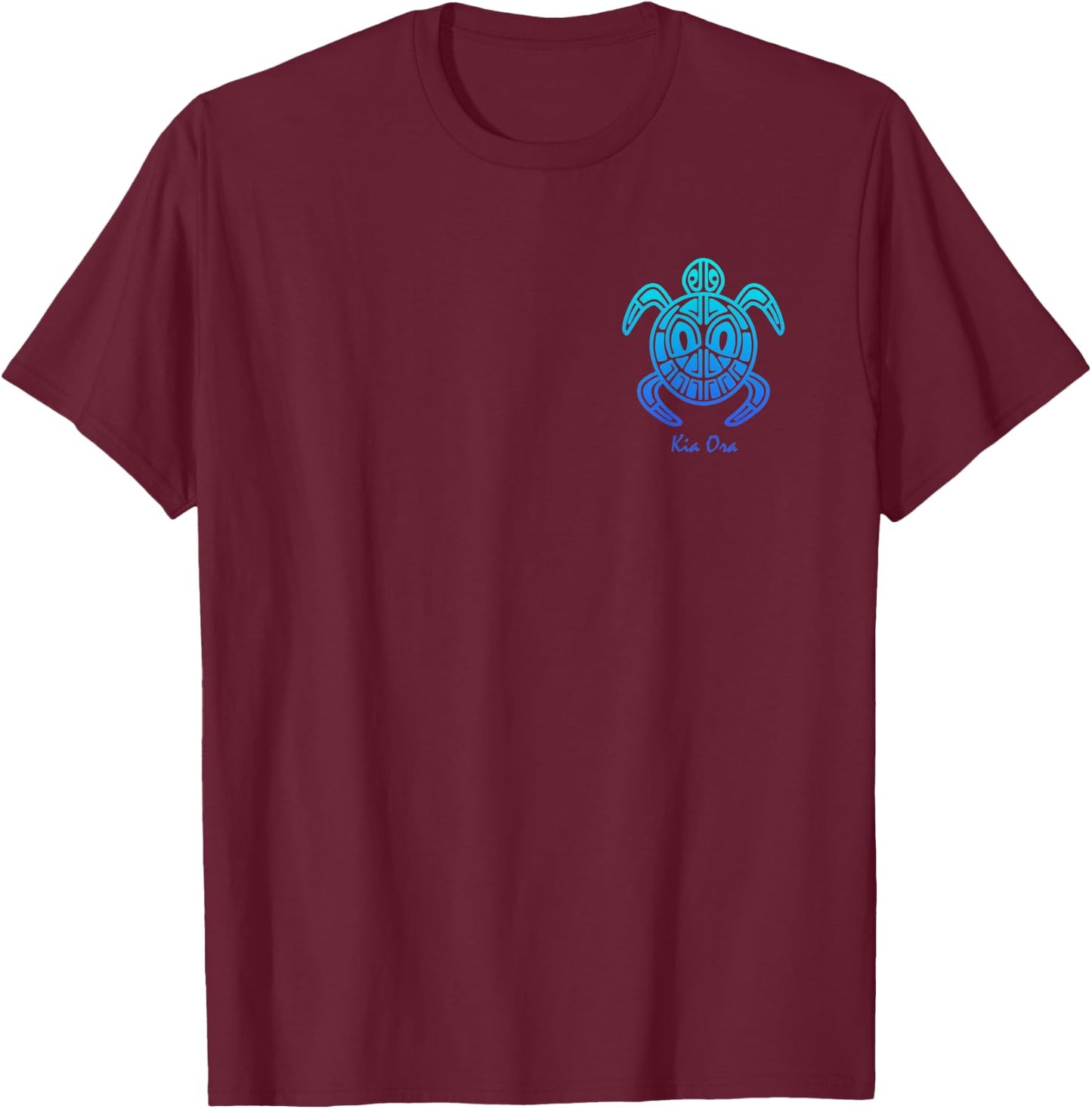 Culture Turtle Blue Symbol, Haka Kia Ora Dance New Zealand T-Shirt - T-Shirt | Maroon