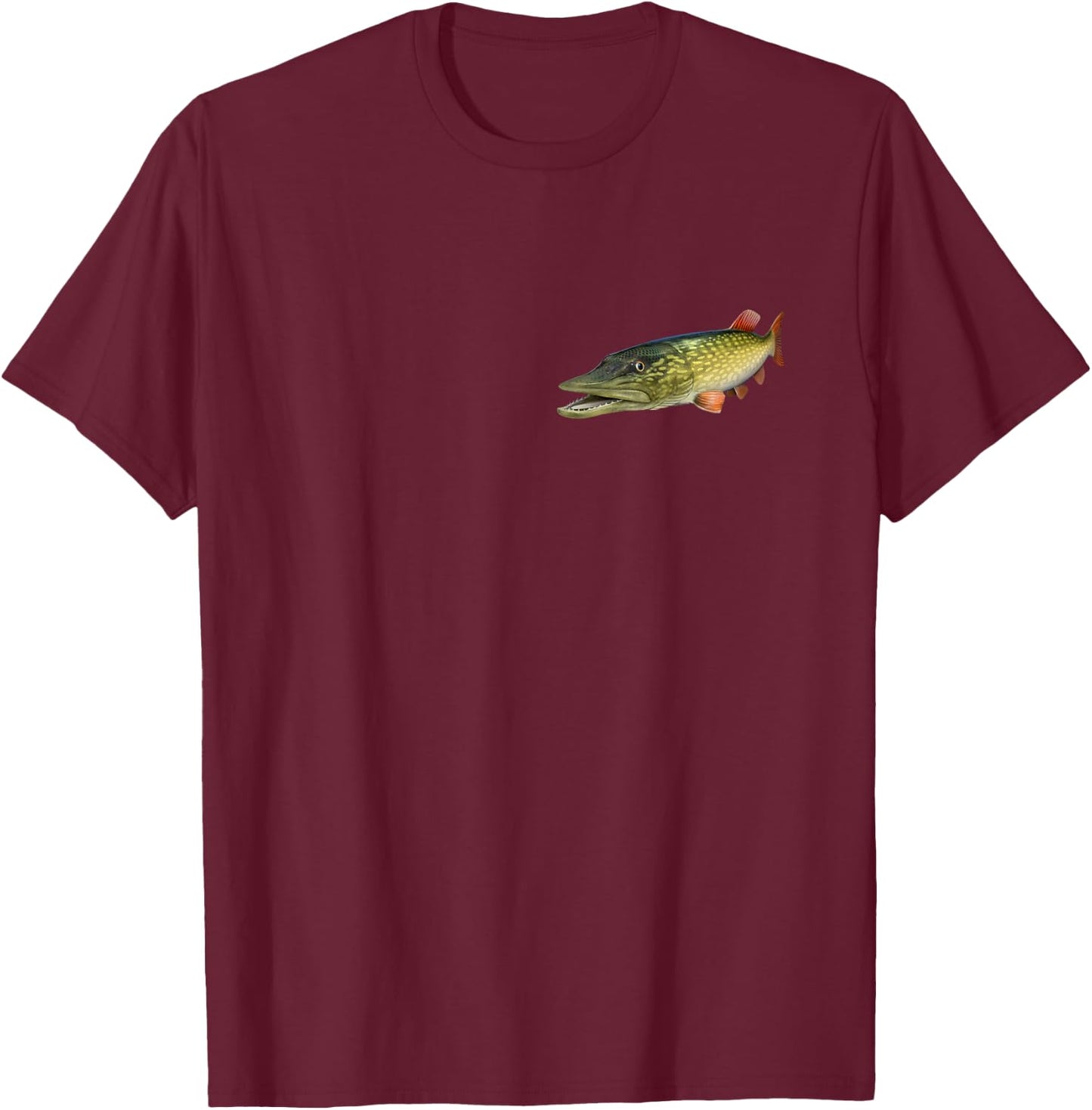 Northern Pike Fishing T-Shirt - T-Shirt | Maroon
