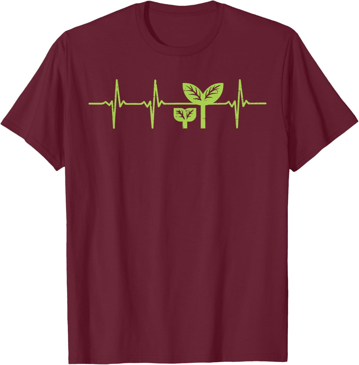 Earth Day Shirt Pro Environment Plant Heartbeat Gift T-Shirt - T-Shirt | Maroon