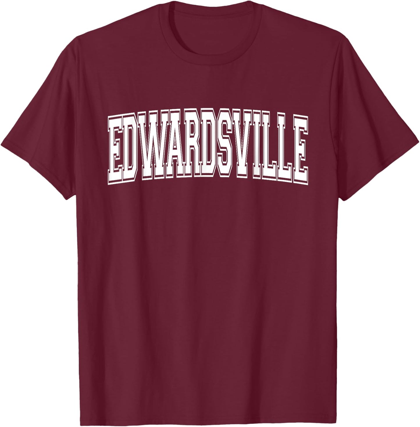 EDWARDSVILLE IL ILLINOIS USA Vintage Sports Varsity Style T-Shirt - T-Shirt | Maroon