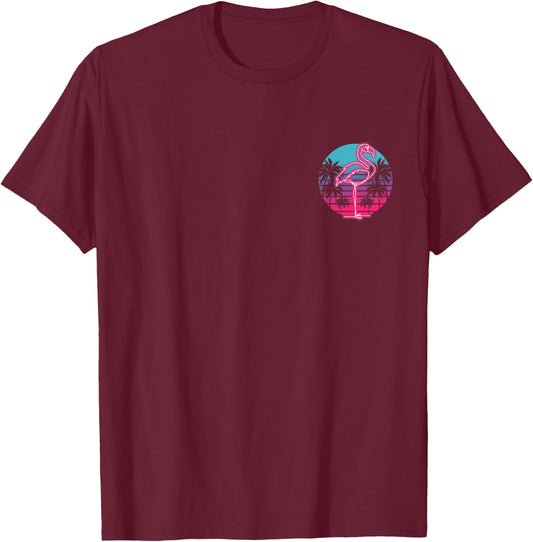 Flamingo Retro 80s Retro Party Miami Flamingo Women Kids T-Shirt - T-Shirt | Maroon