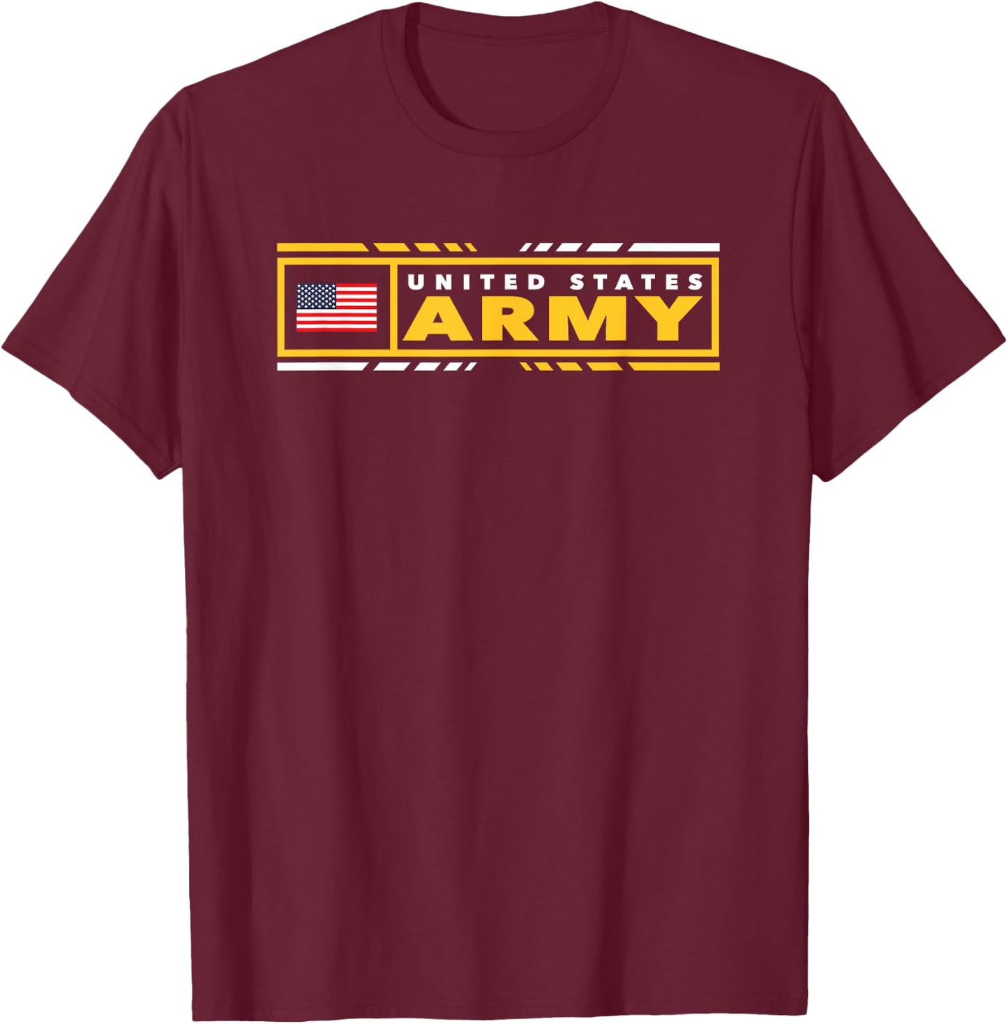 Army United States Military Zone Black Officially Licensed T-Shirt - T-Shirt | Maroon