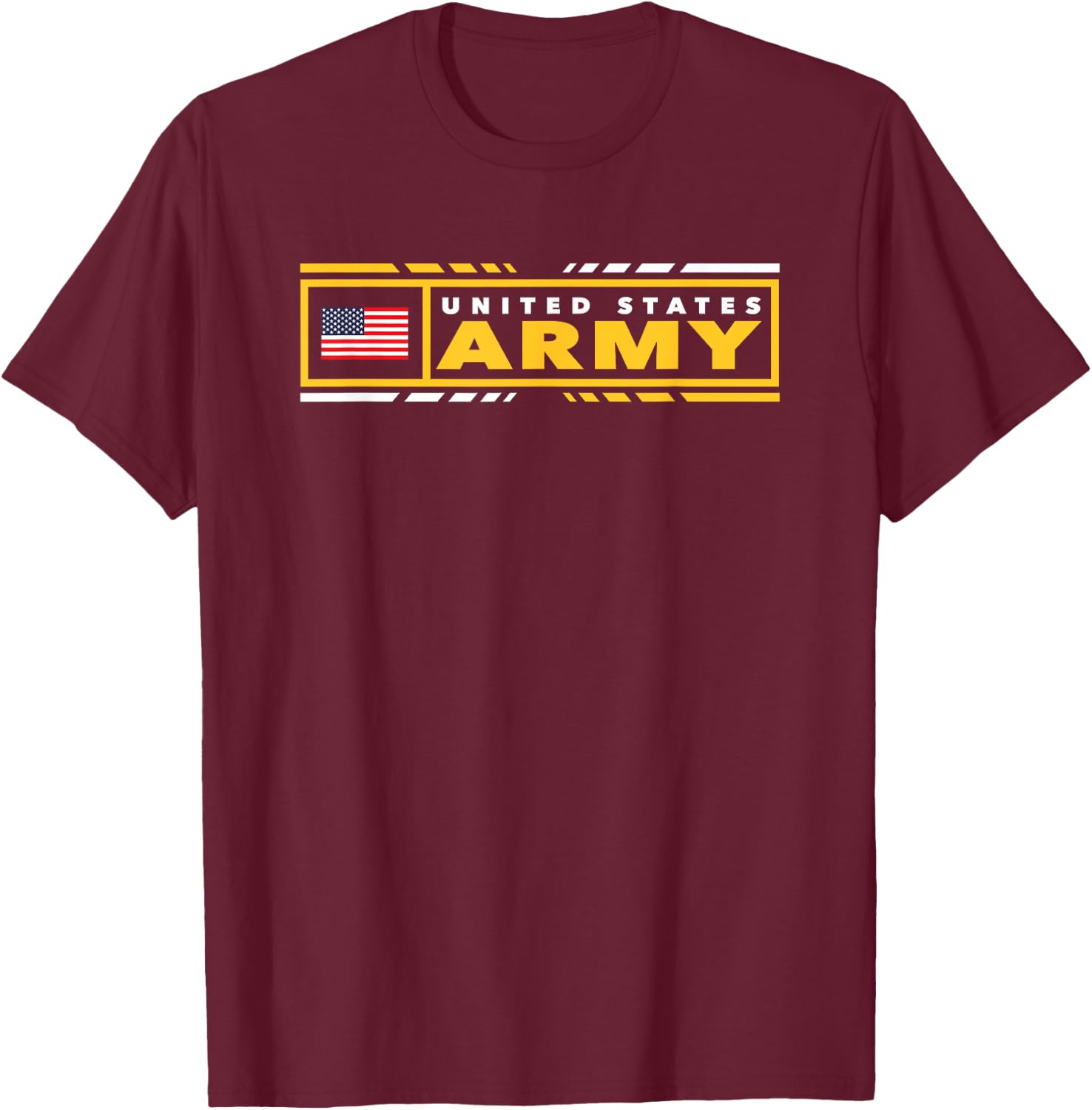 Army United States Military Zone Black Officially Licensed T-Shirt - T-Shirt | Maroon